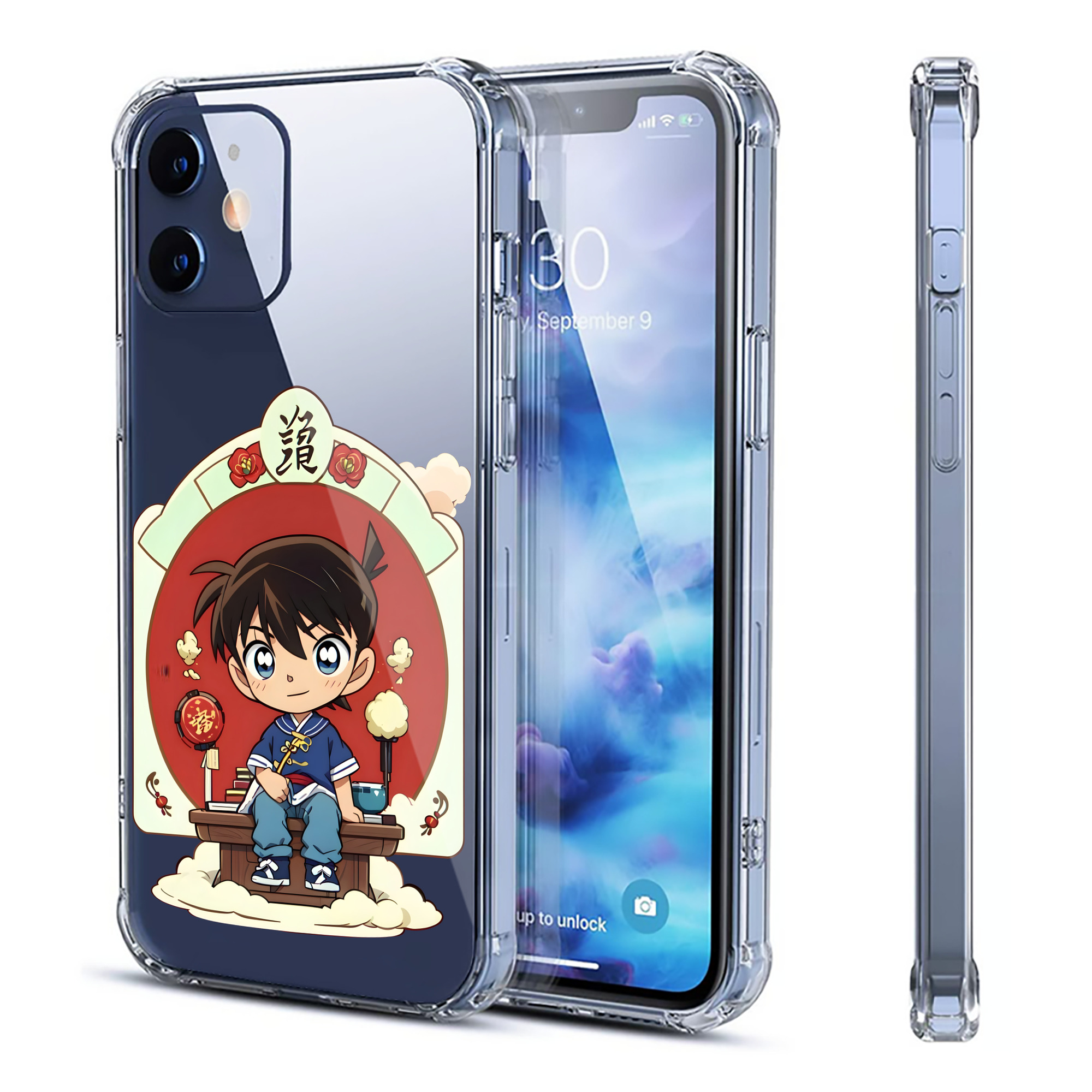 （画像用） 名探偵コナン 江戸川 コナン Detective Conan Conan Edogawa 【iPhone 12シリーズ対応】透明スマホケース（クリアソフトケース）